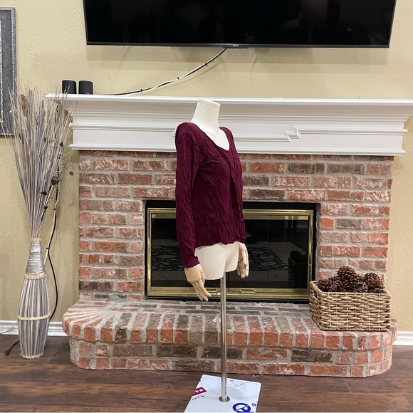 Ella Moss cranberry layered long sleeved top / XS / Excellent condition - Picture 8 of 13